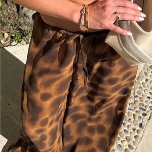 Leopard Print chiffon beach pants